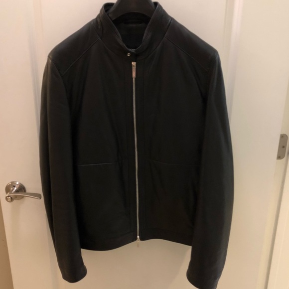 NWOT Hugo Boss Leather Jacket - Picture 1 of 7